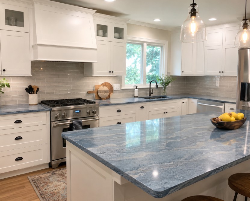 Custom kitchen cabinets with premium wood finish in a Bethesda MD home by iDesign